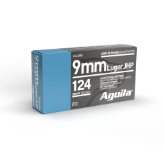 Cartouches Aguila Calibre 9mm JHP 124 Grains (50/500)