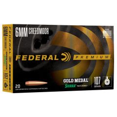 Munitions FEDERAL C/6mm Creedmoor 107gr Gold Medal Sierra Matchking - Boîte de 20