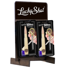 Décapsuleur noir Lucky Shot C/.50 BMG - Présentoir 12 pièces sous blister